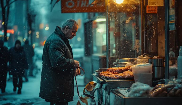 Kupiłem shawarmę i kawę dla bezdomnego – dał mi wiadomość, która wszystko zmieniła.
